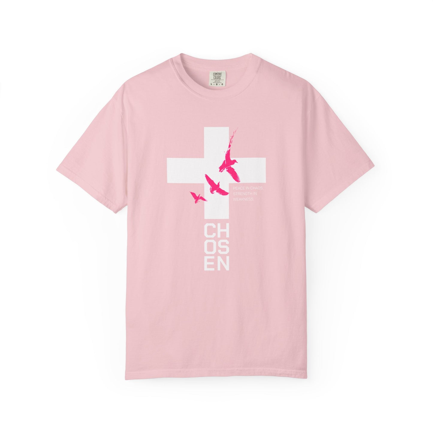 God Heals Chosen Cross T‑Shirt — Faith Graphic Tee with Birds