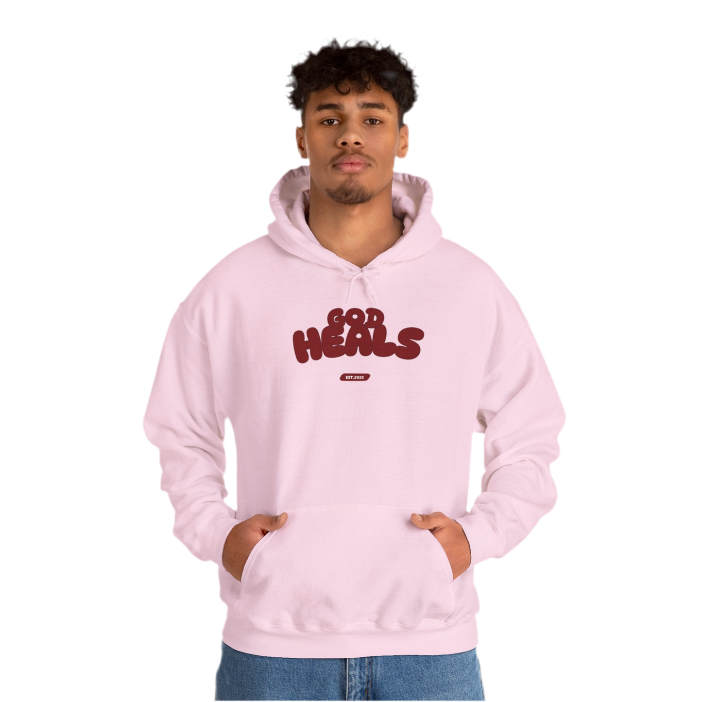 “God Heals” (Maroon Letter Color) Hoodie