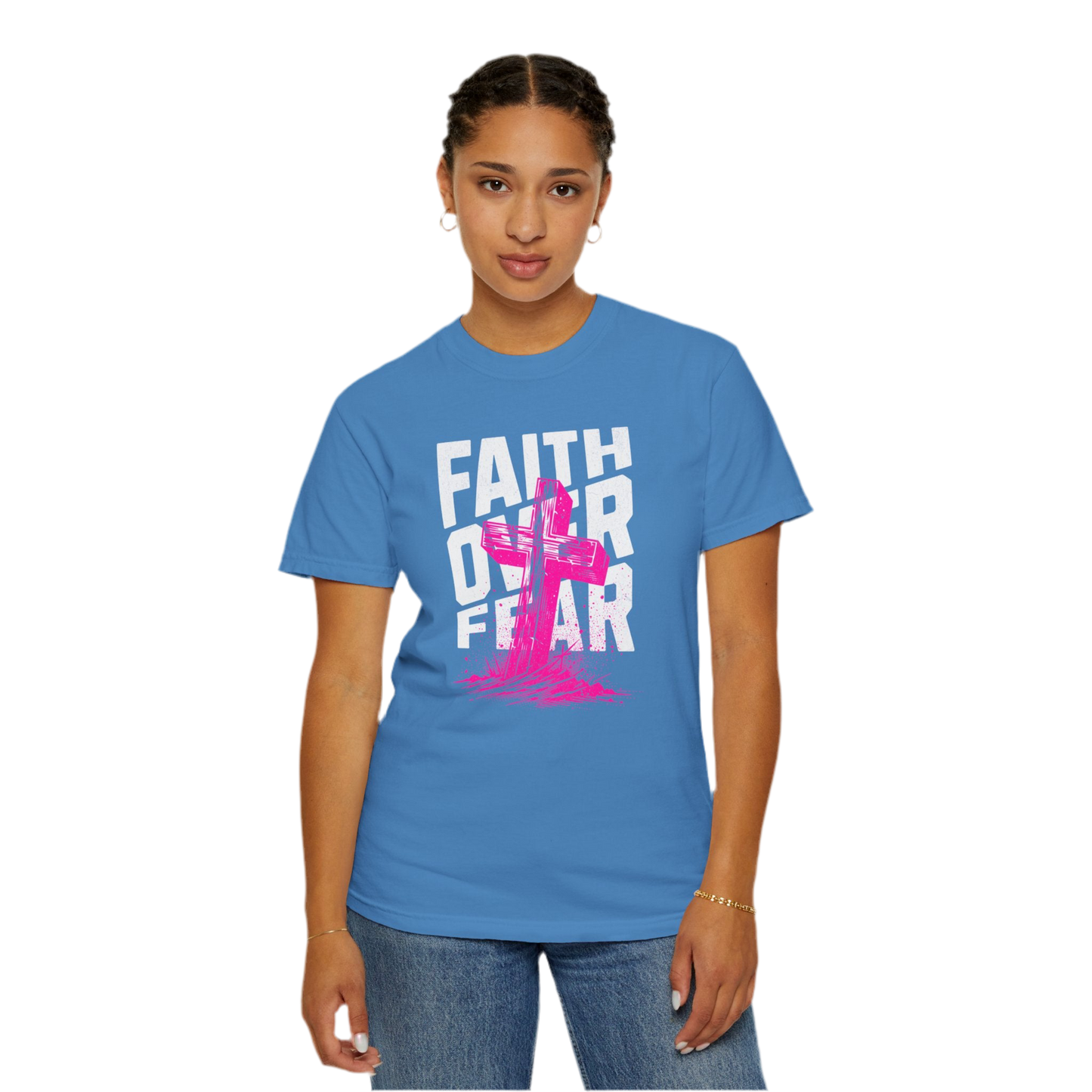 “Faith Over Fear” Unisex Garment-Dyed T-Shirt