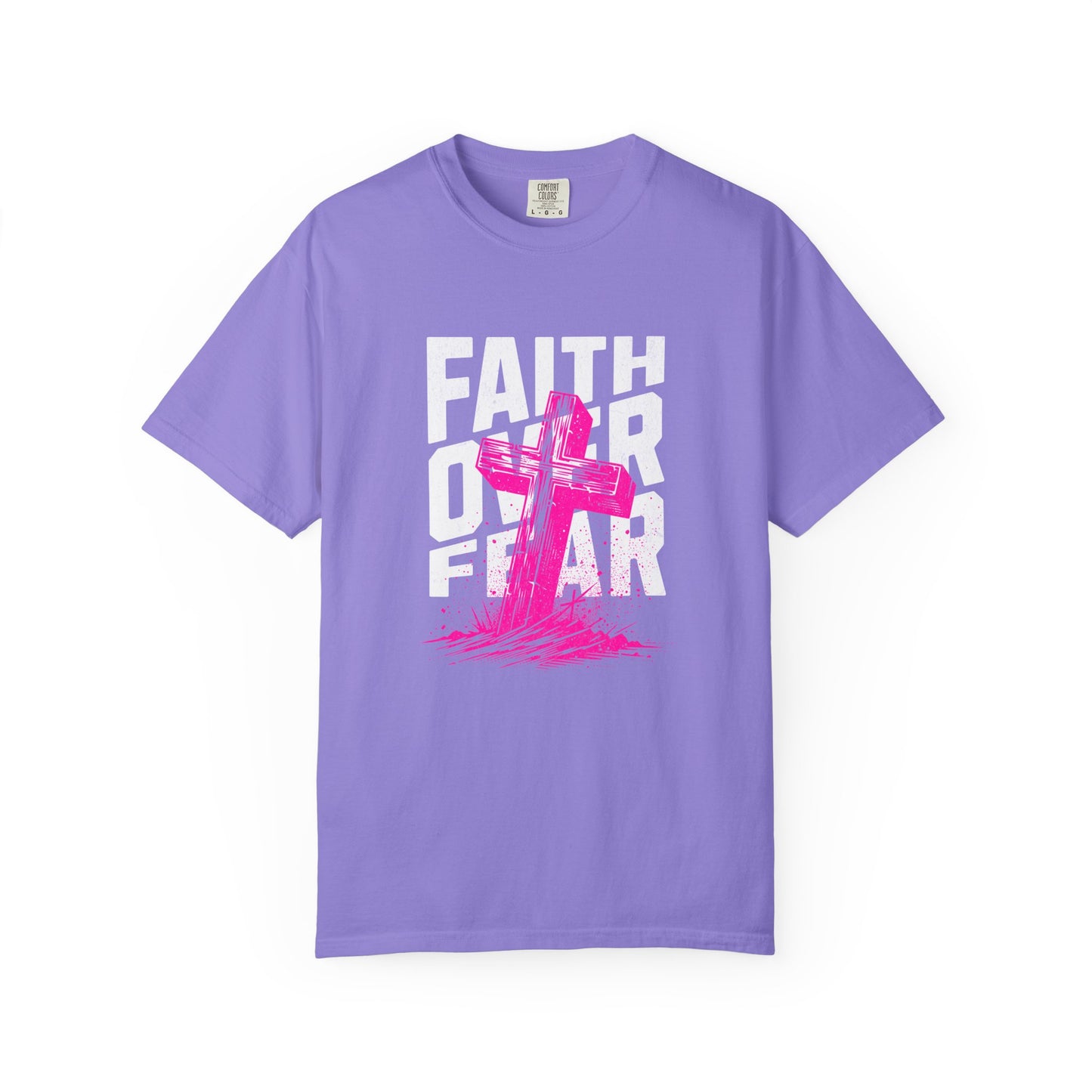 God Heals Faith Over Fear T-Shirt — Christian Cross Graphic Tee