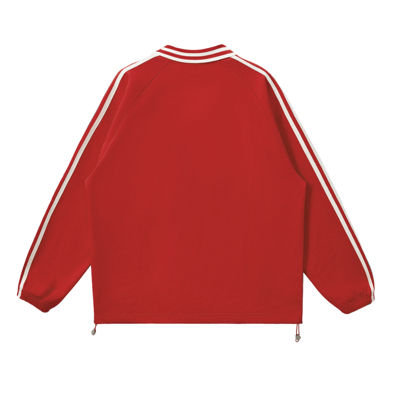 God Heals Contrast Striped Lapel Collar Sweatshirt