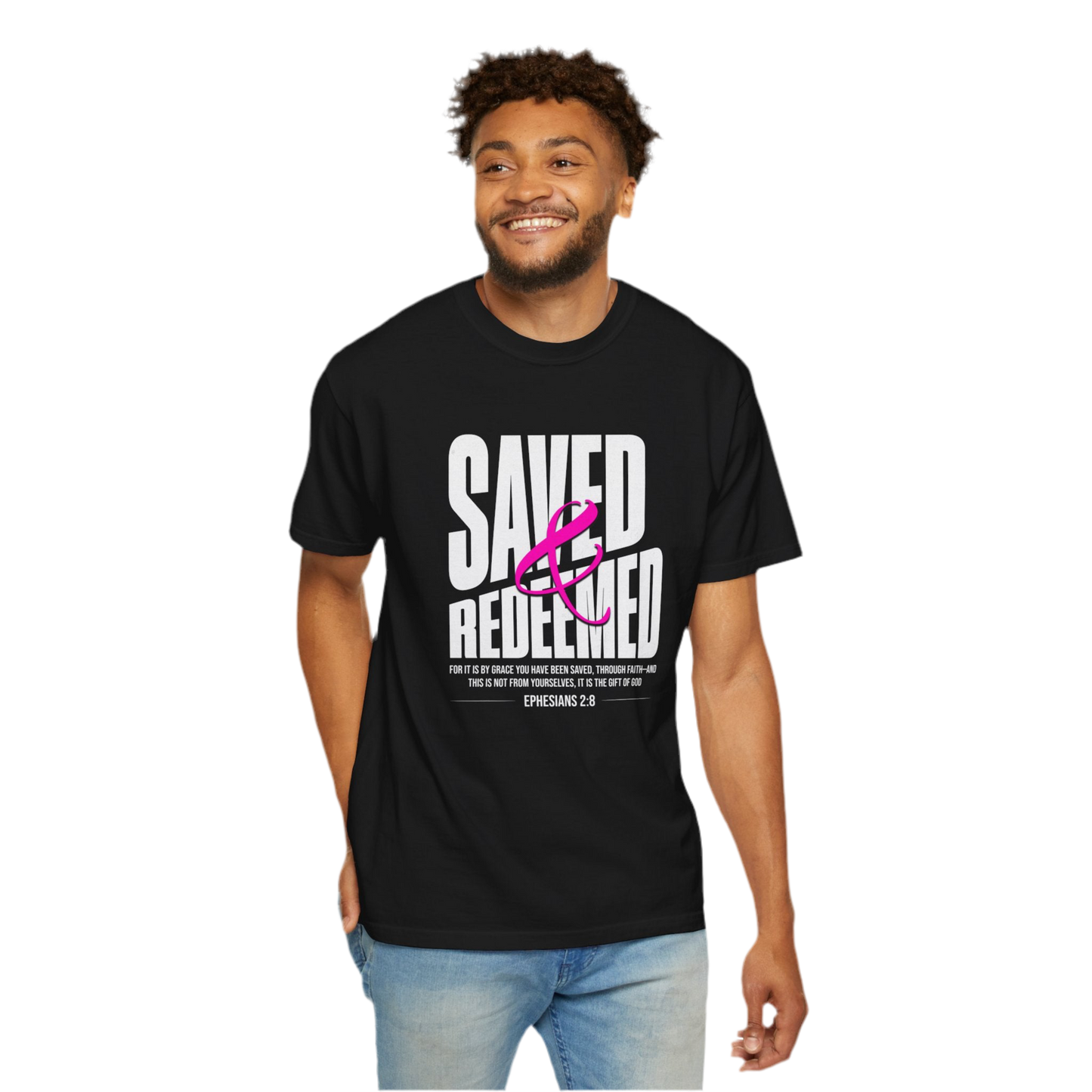 “Saved And Redeemed” Unisex Garment-Dyed T-shirt