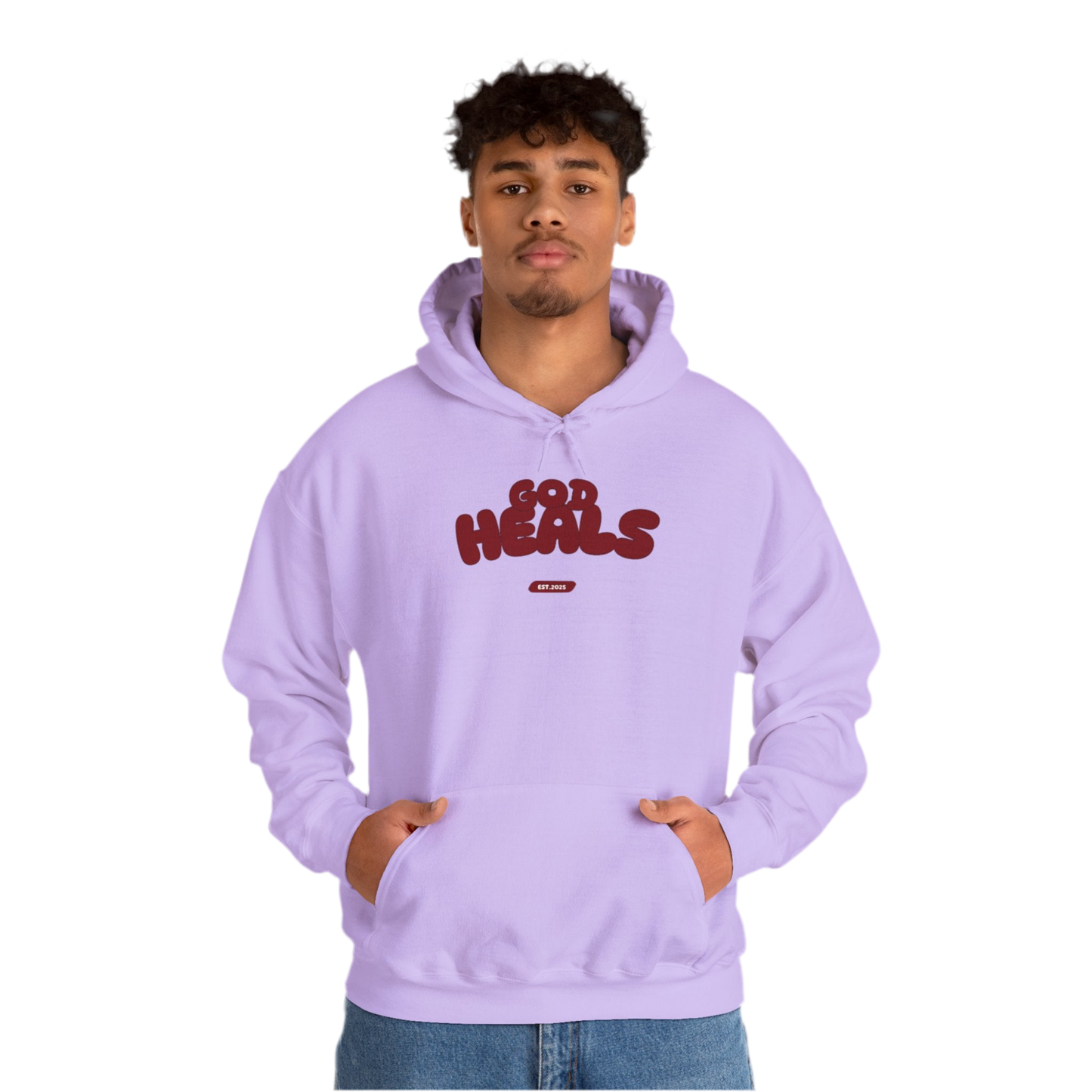 “God Heals” (Maroon Letter Color) Hoodie