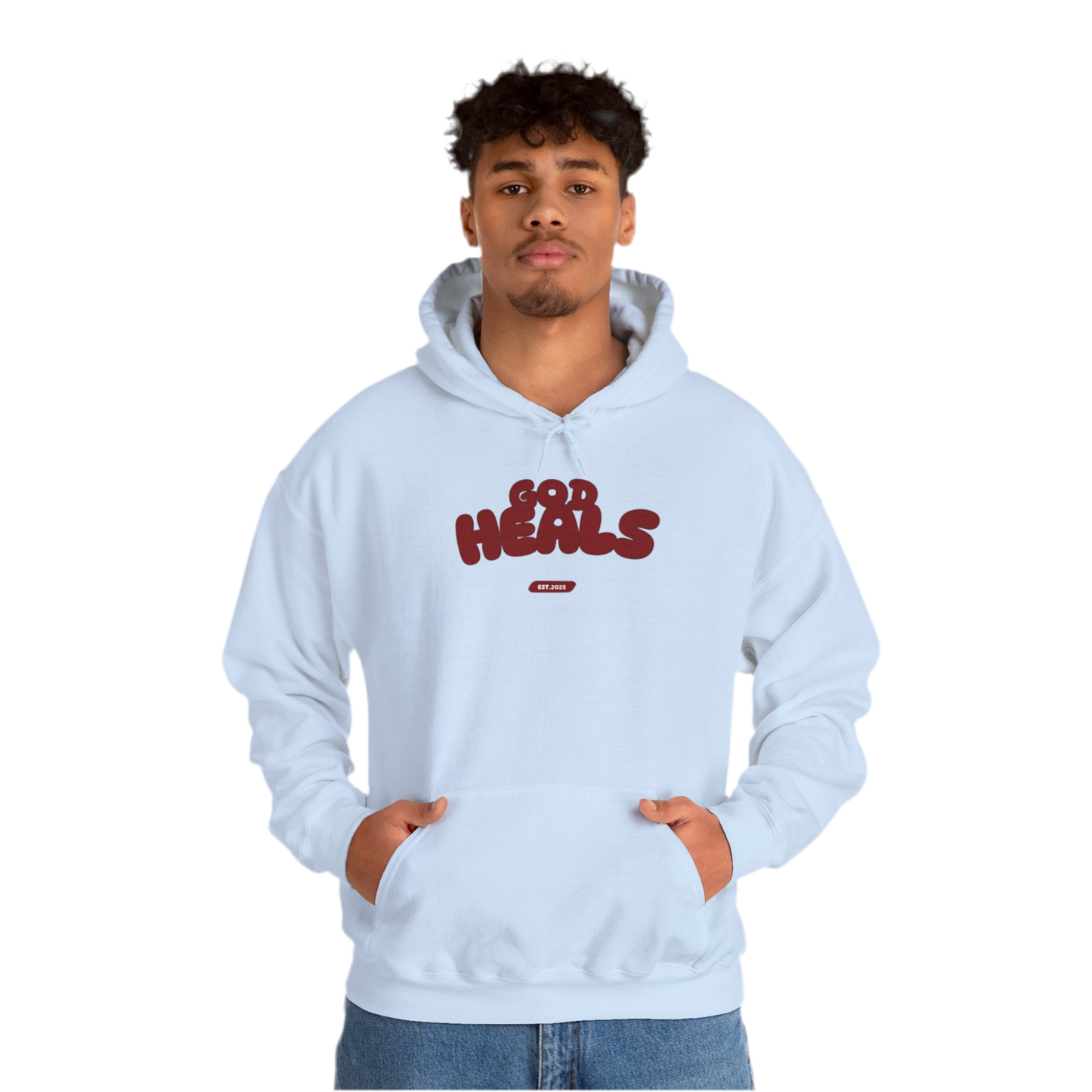 “God Heals” (Maroon Letter Color) Hoodie