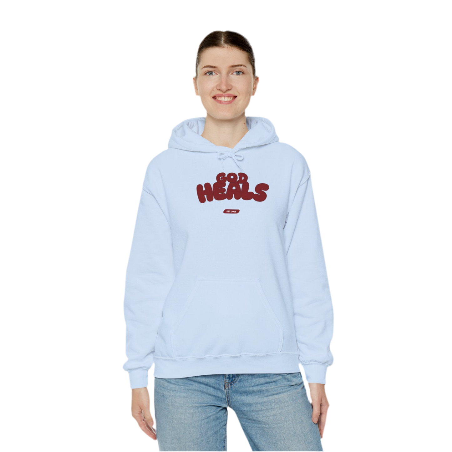 “God Heals” (Maroon Letter Color) Hoodie