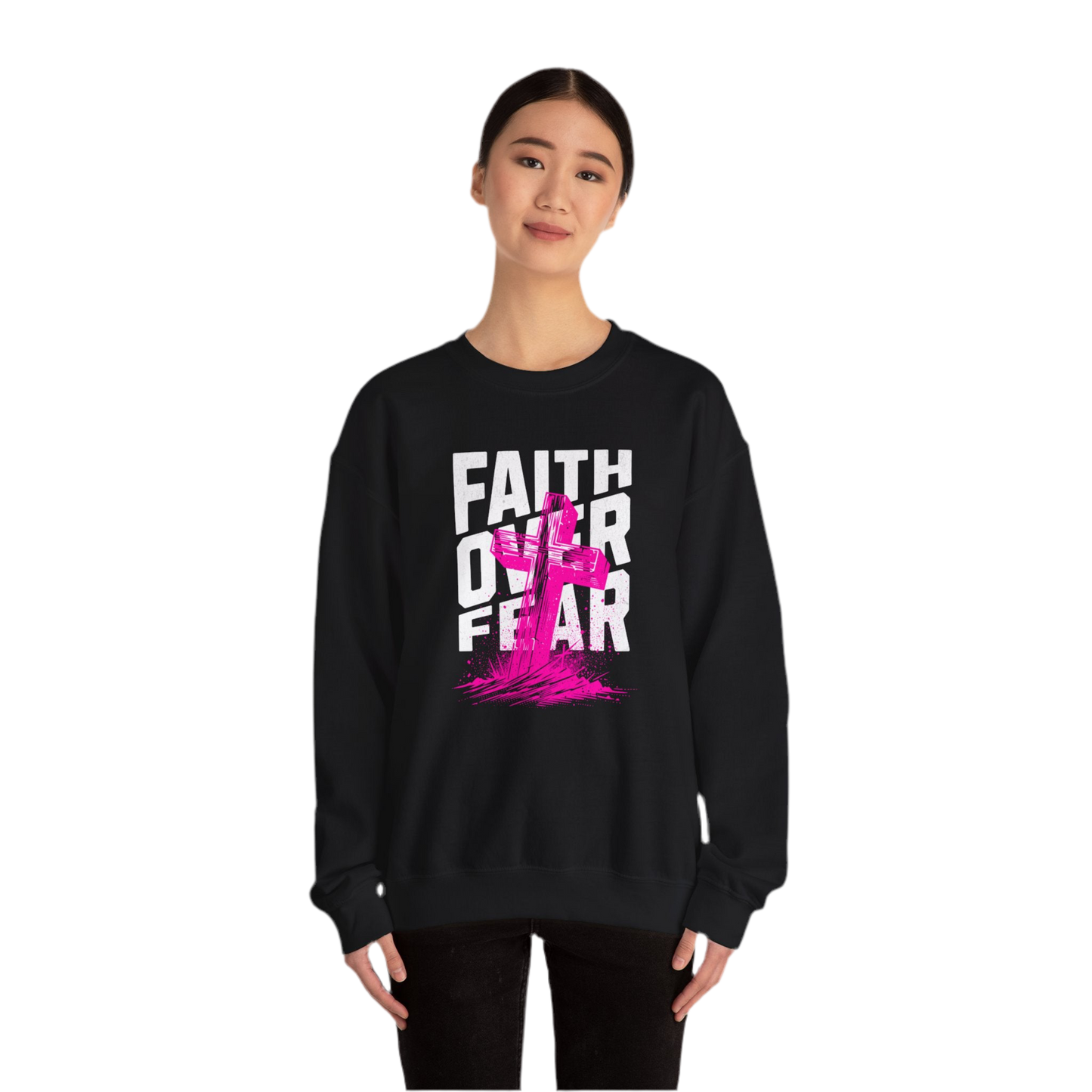 “Faith Over Fear” Crewneck Sweatshirt - Unisex Inspirational Apparel