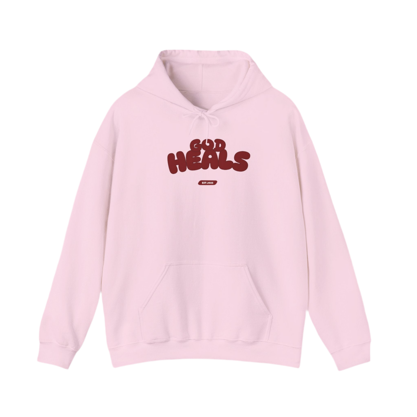 “God Heals” (Maroon Letter Color) Hoodie