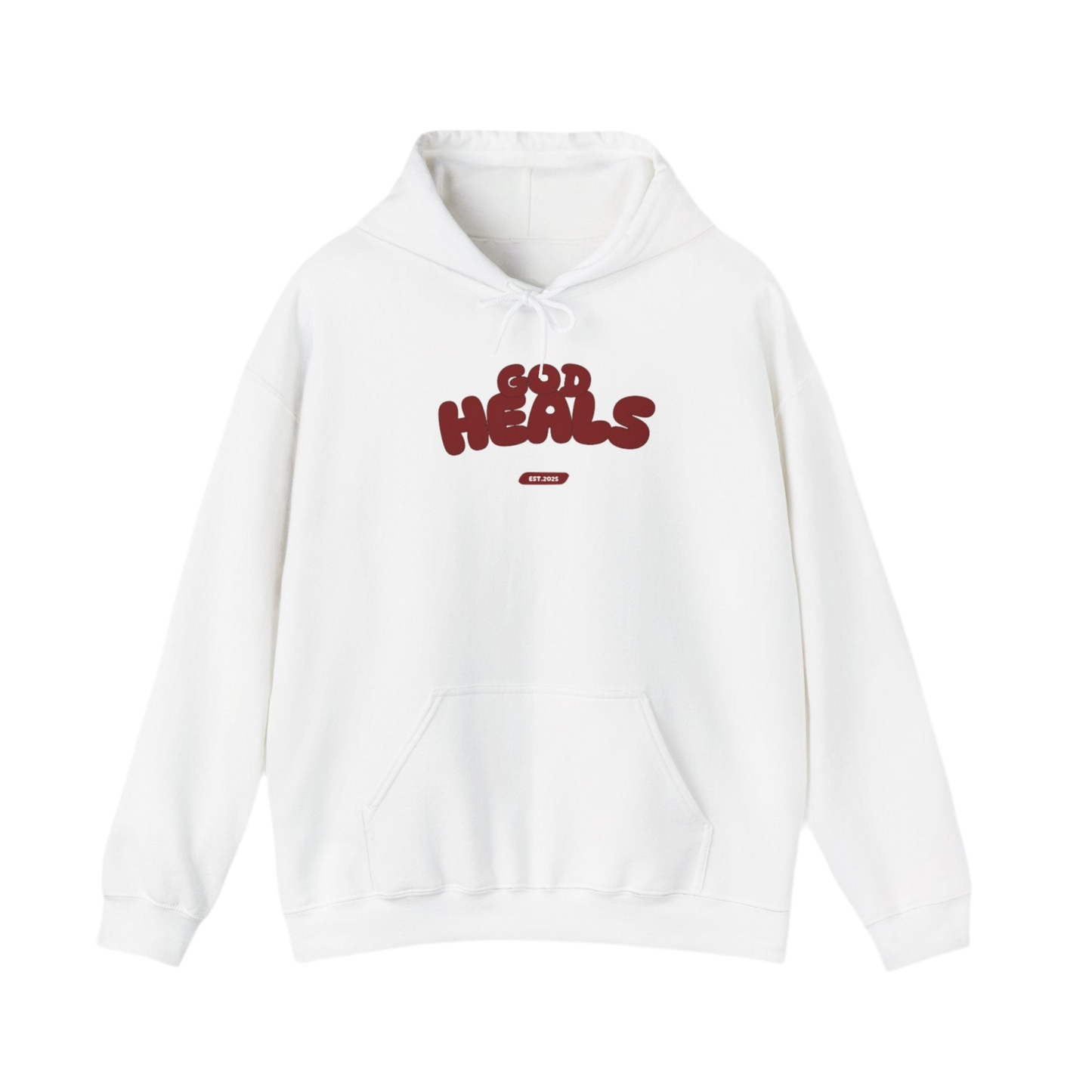“God Heals” (Maroon Letter Color) Hoodie
