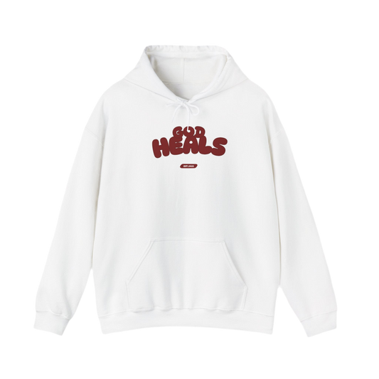 “God Heals” (Maroon Letter Color) Hoodie