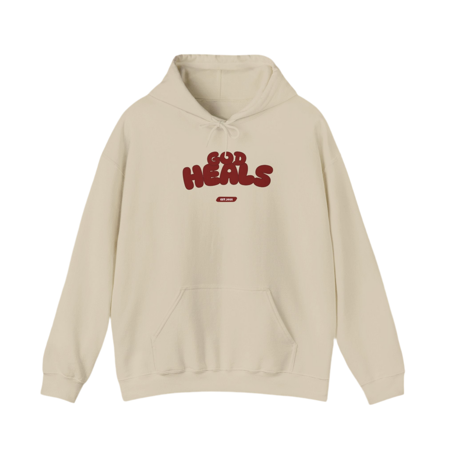 “God Heals” (Maroon Letter Color) Hoodie