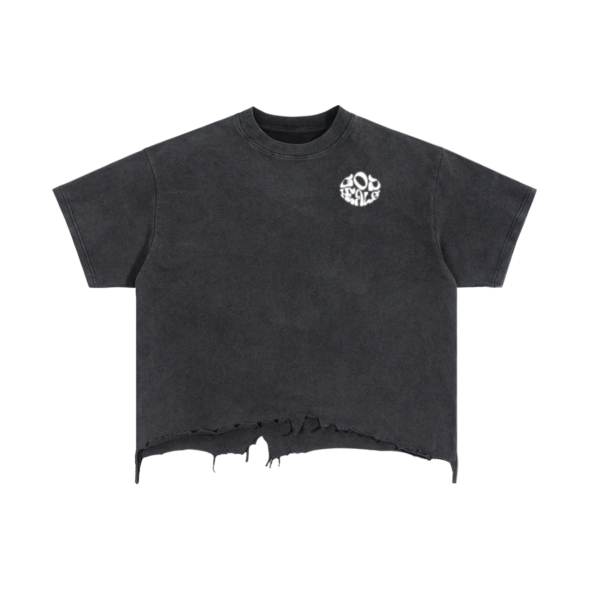 Vintage Wash Boxy Distressed Hem T-Shirt