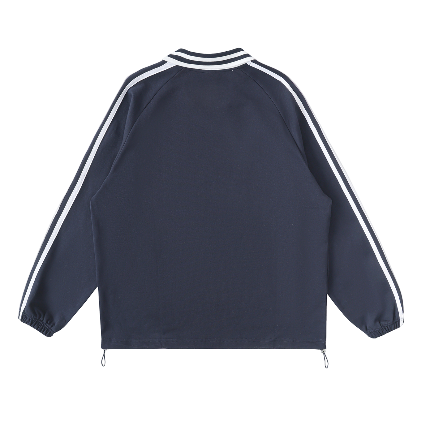 God Heals Contrast Striped Lapel Collar Sweatshirt