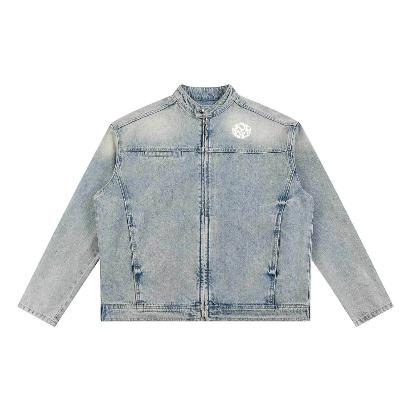Vintage Wash Zip Denim Jacket