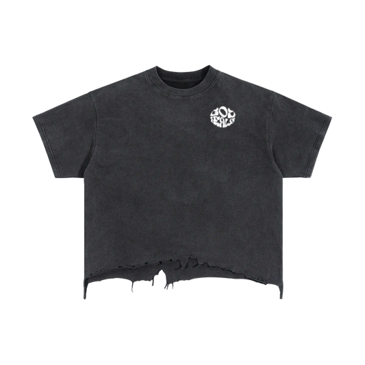 Vintage Wash Boxy Distressed Hem T-Shirt