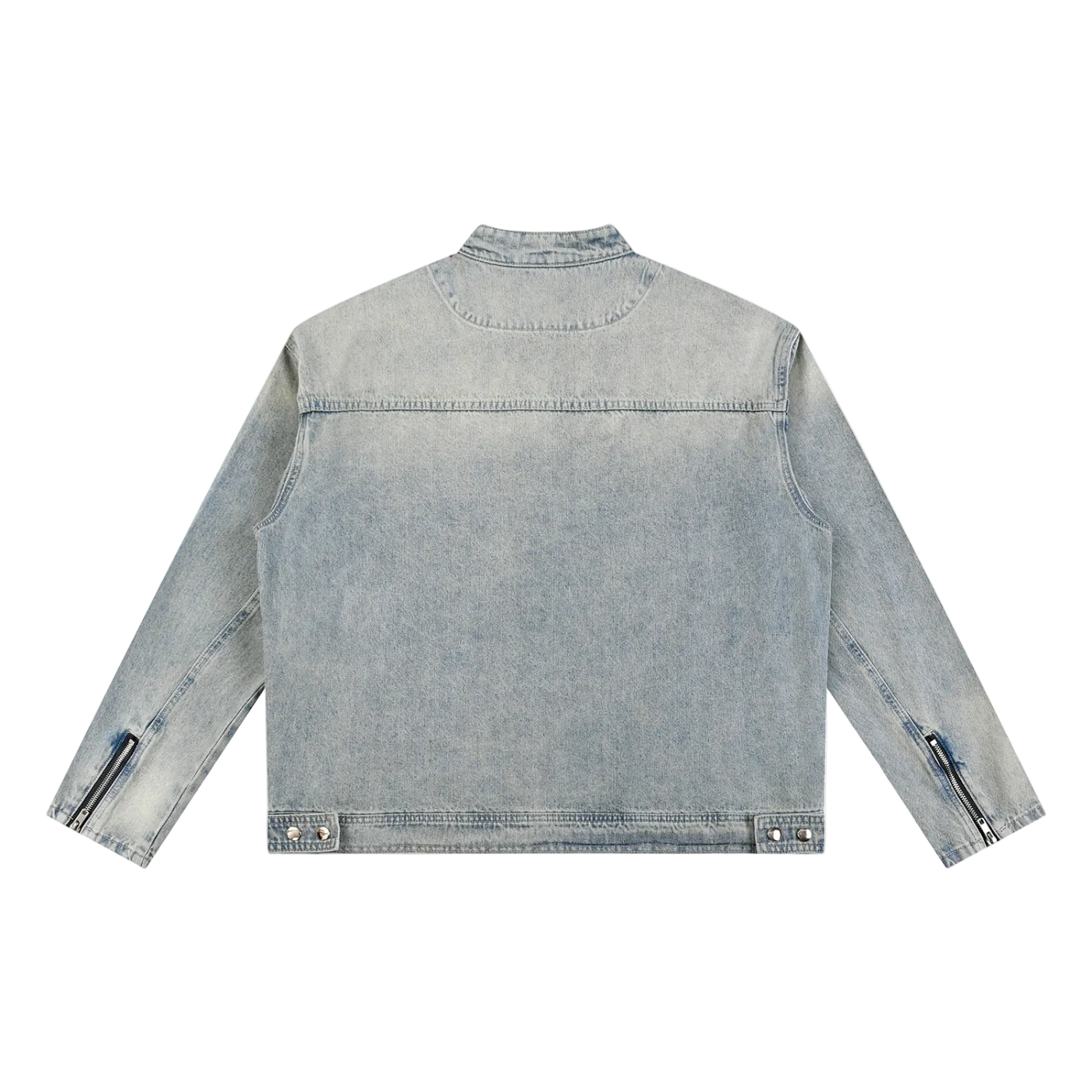 Vintage Wash Zip Denim Jacket
