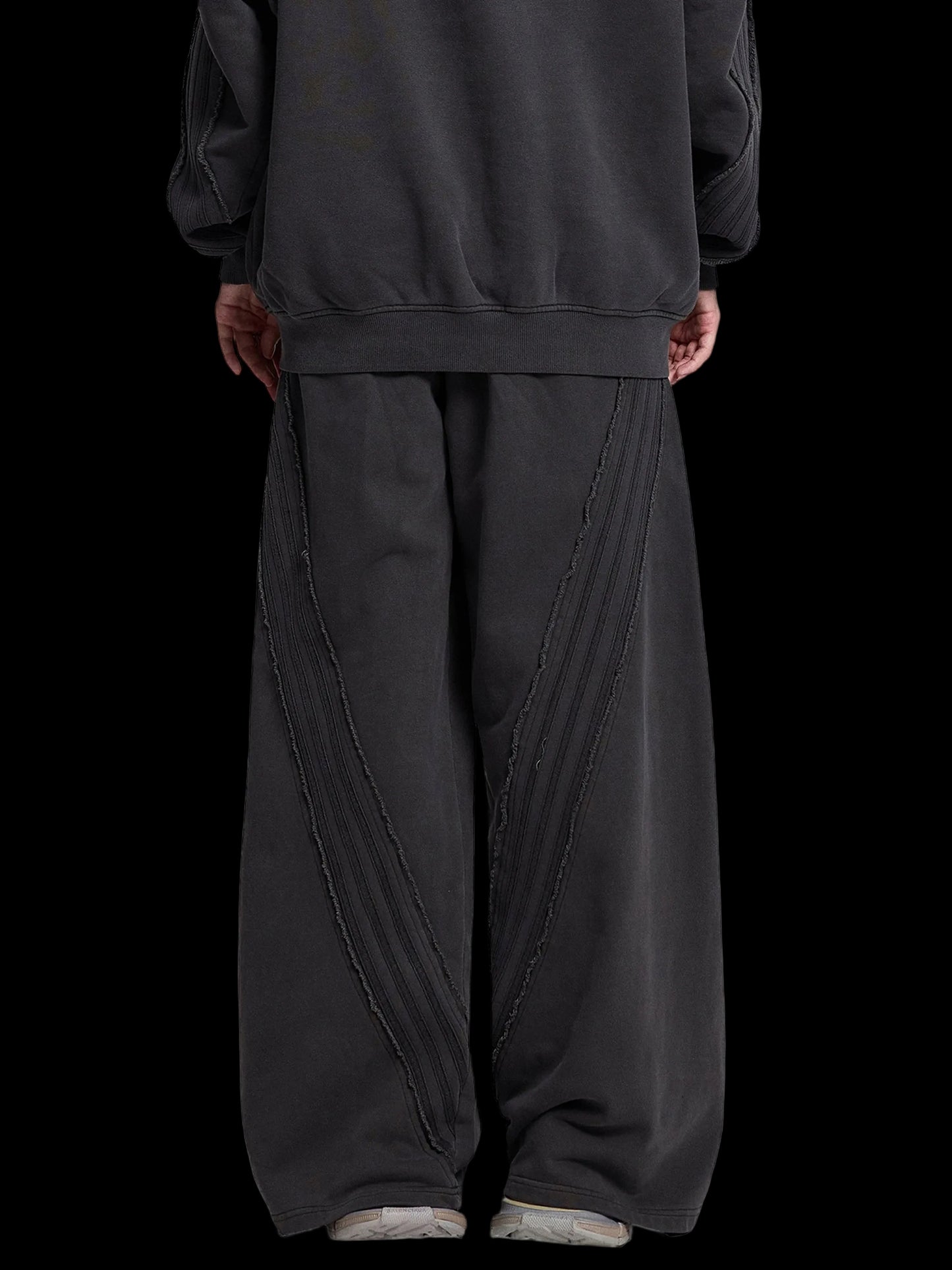 God Heals Snow Washed Tape Raw Edge Sweatpants