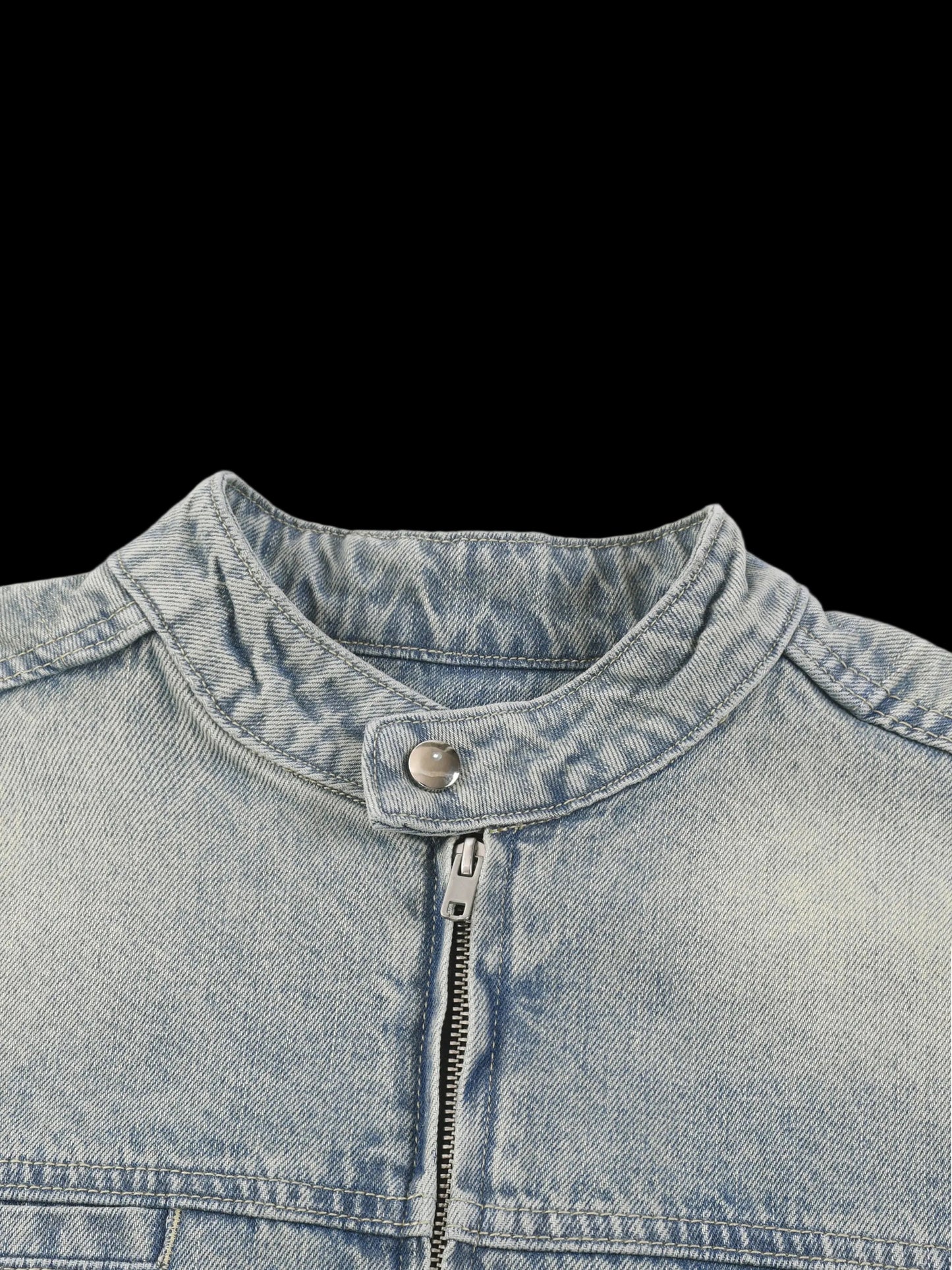 Vintage Wash Zip Denim Jacket