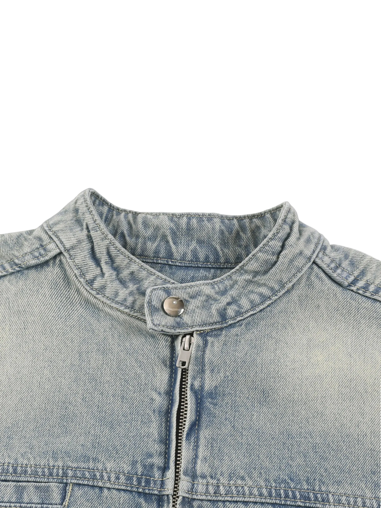 Vintage Wash Zip Denim Jacket