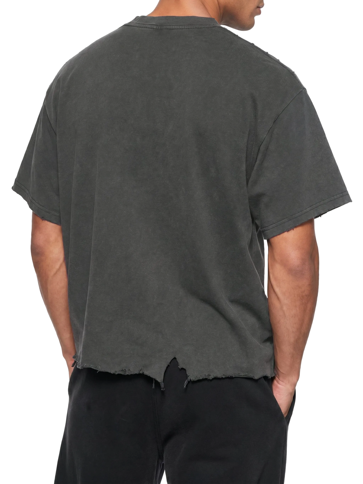 Vintage Wash Boxy Distressed Hem T-Shirt