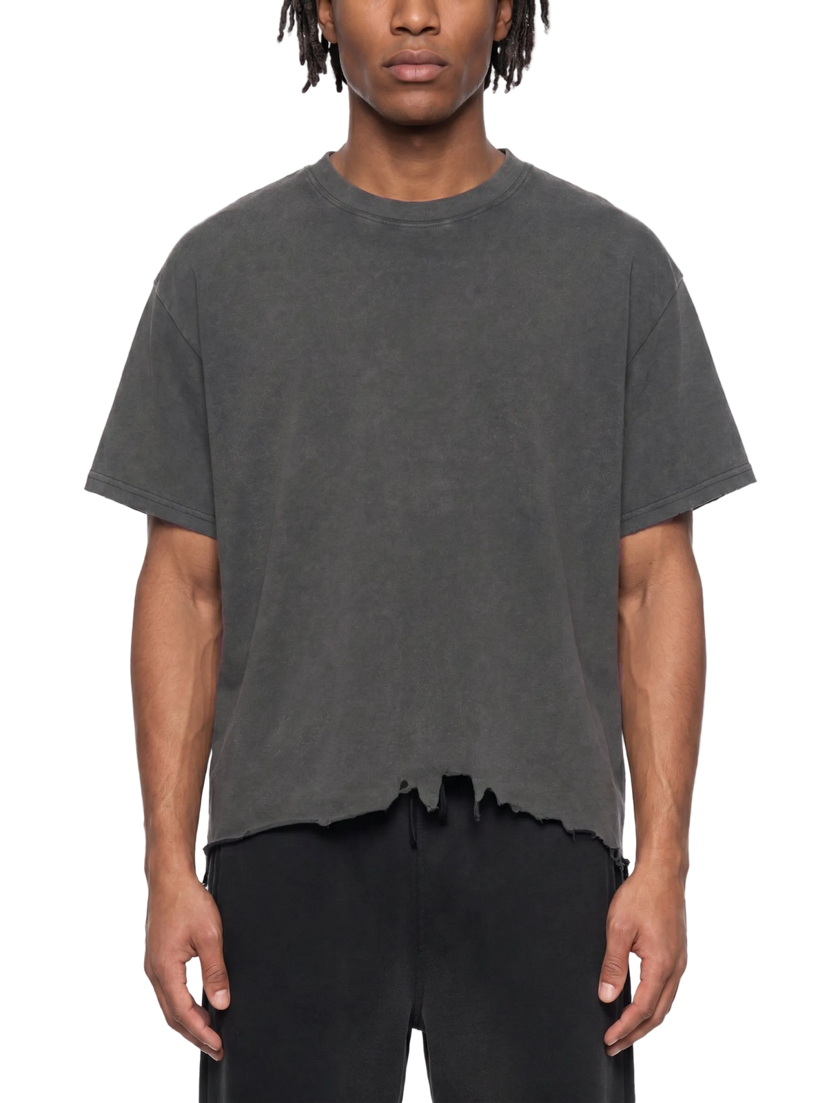 Vintage Wash Boxy Distressed Hem T-Shirt